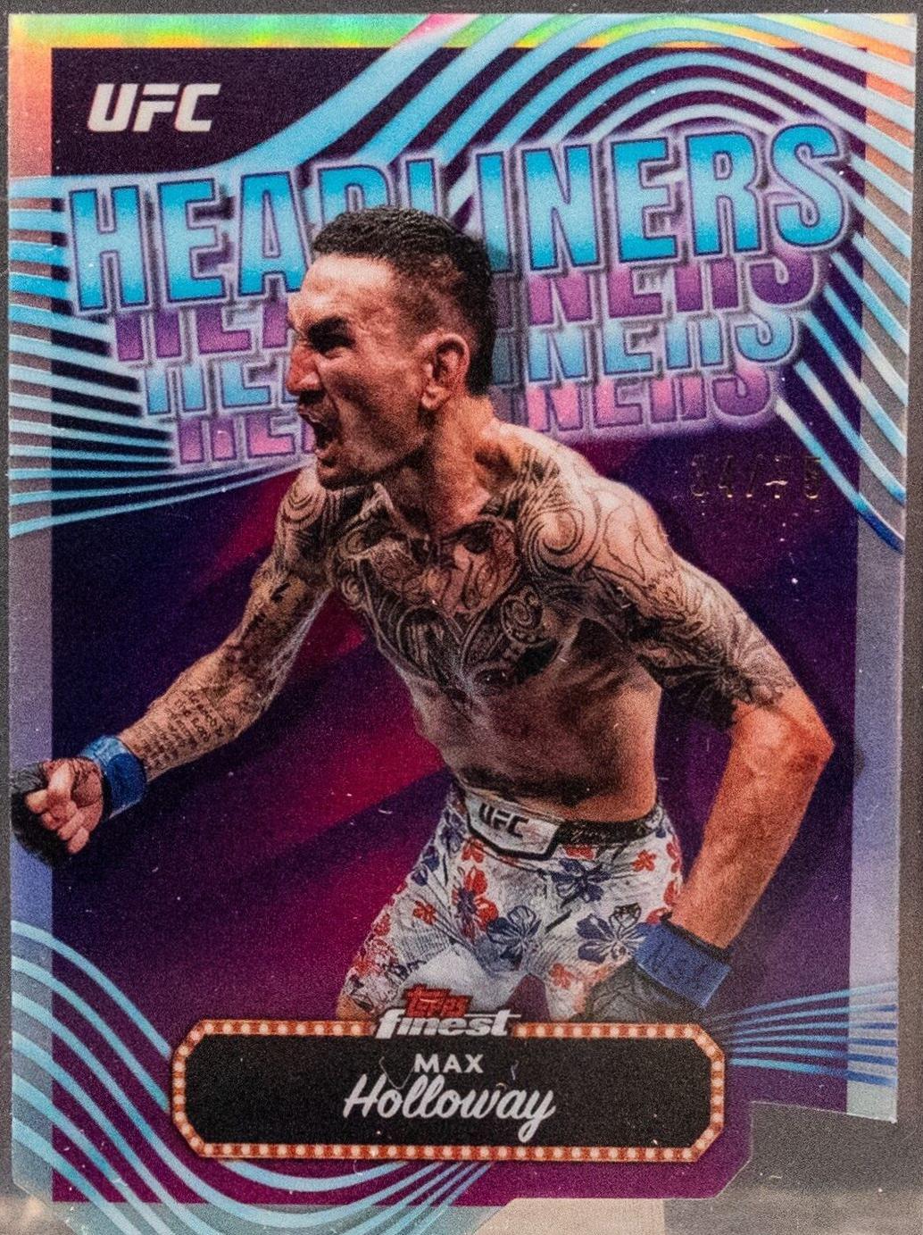 Max Holloway 2024 Topps Finest UFC Headliners #HDL-6 Yellow Glitter Refractor