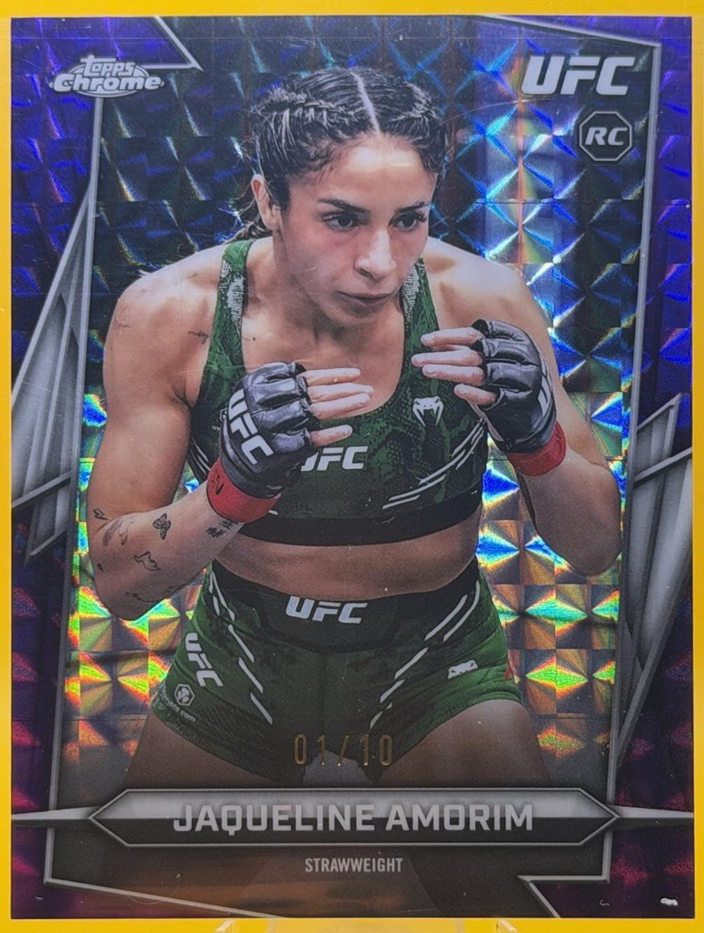 Jaqueline Amorim 2026 Topps Chrome UFC Base #182 Purple Geometric Refractor
