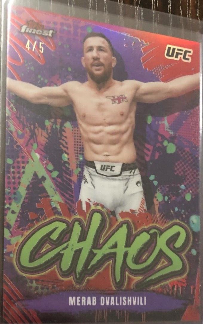 Merab Dvalishvili 2024 Topps Finest UFC Chaos #CHA-9 Red Refractor