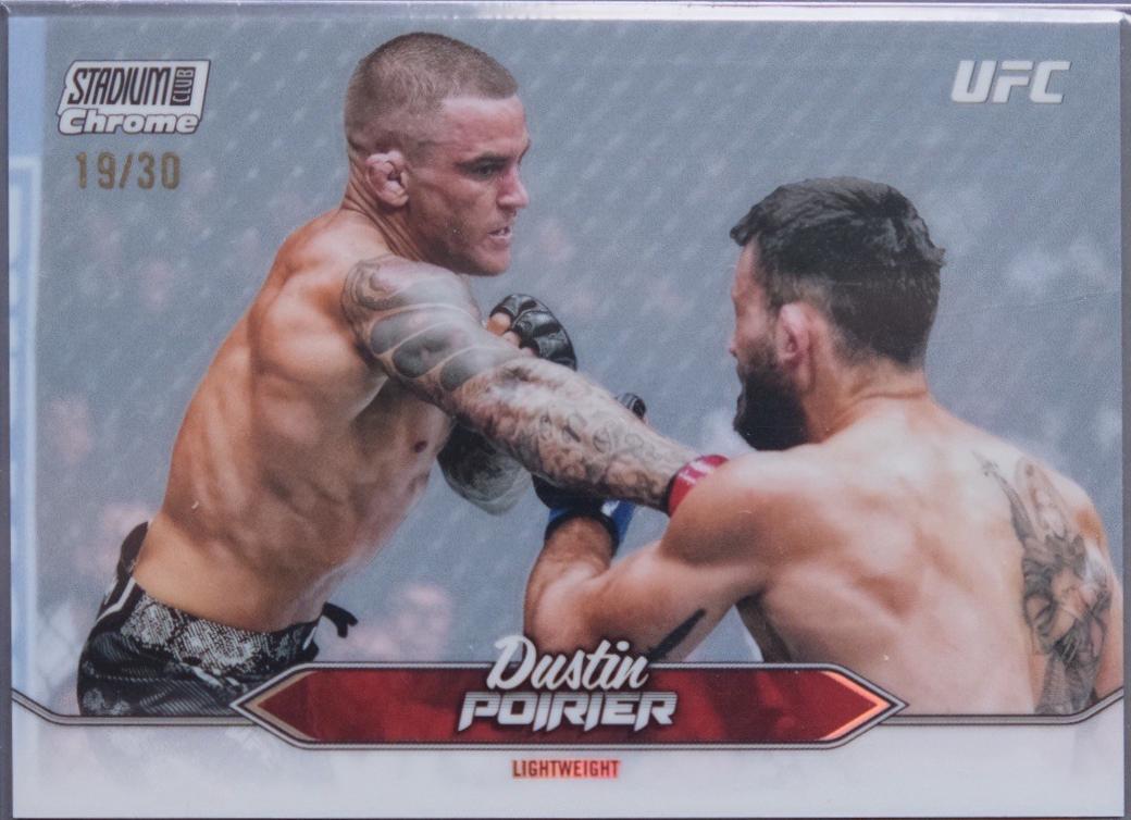 Dustin Poirier 2025 Topps Stadium Club UFC Base Chrome #C-138 Pearl White Refractor