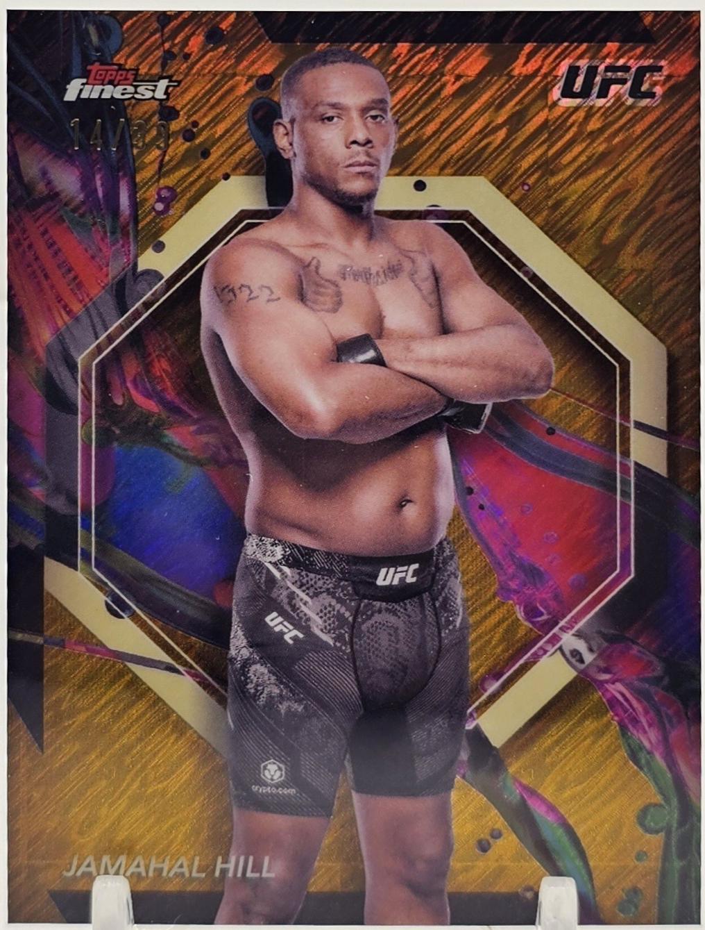 Jamahal Hill 2024 Topps Finest UFC Base Common #36 Gold Shimmer Refractor