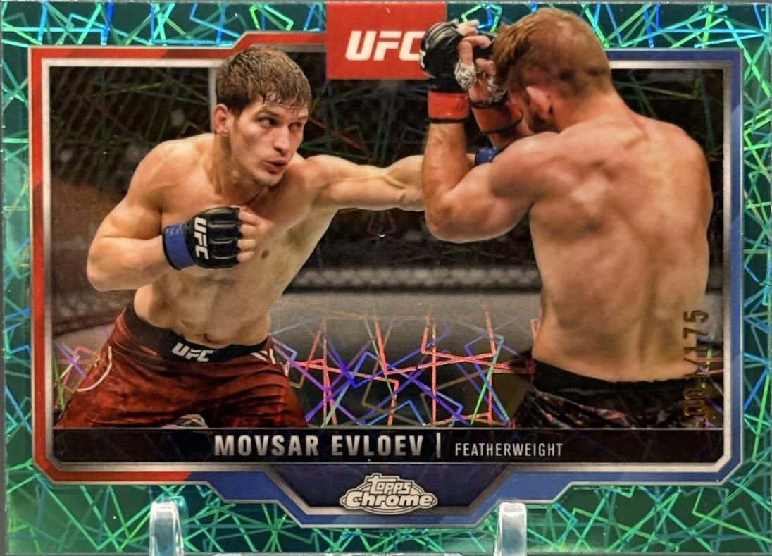 Movsar Evloev 2025 Topps Chrome UFC Base #10 Teal Lazer Refractor