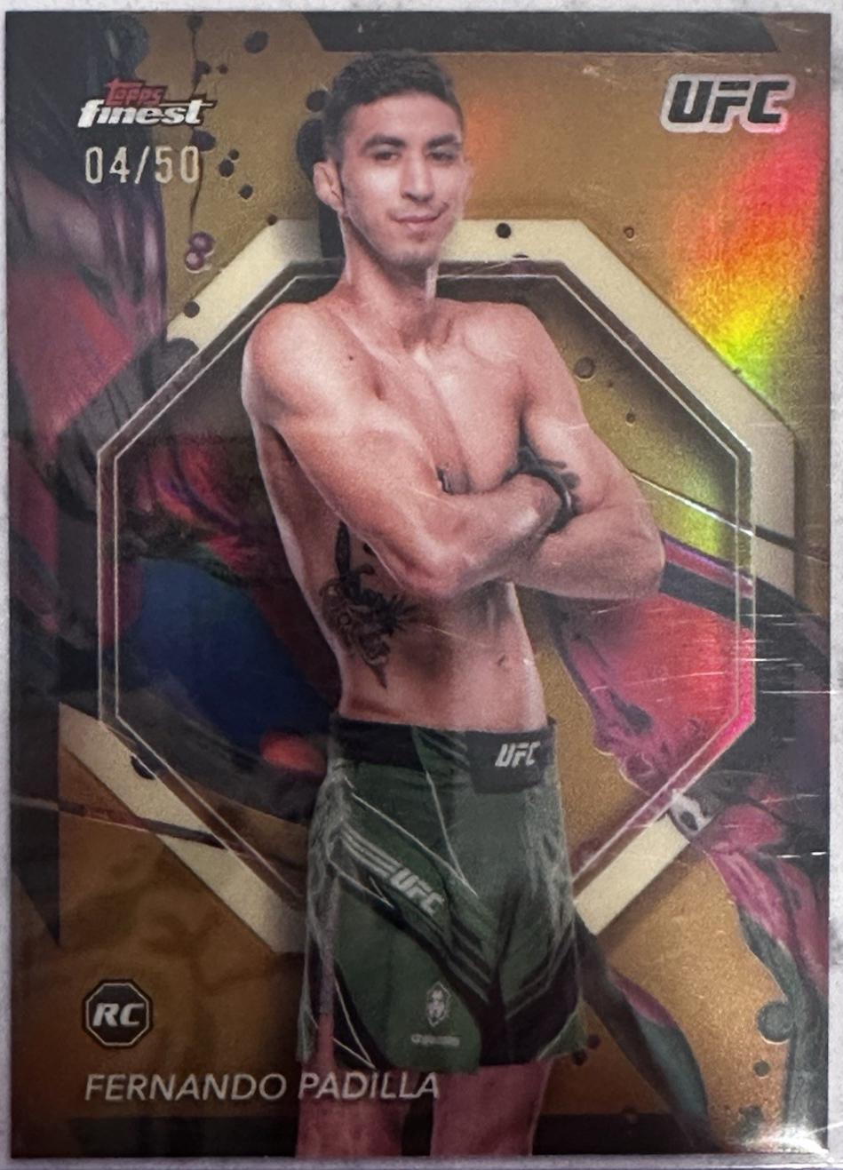 Fernando Padilla 2024 Topps Finest UFC Base Common #59 Gold Refractor