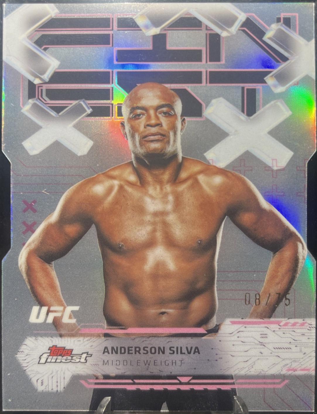 Anderson Silva 2025 Topps Finest UFC Base Common #59 Die-Cut Refractor