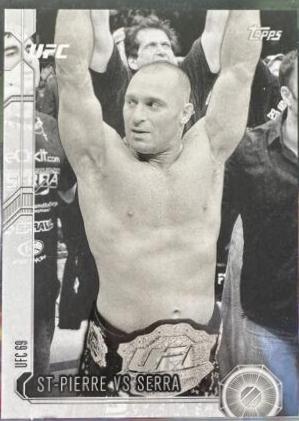 Georges St-Pierre / Matt Serra 2015 Topps UFC Chronicles Base #45 Black and White