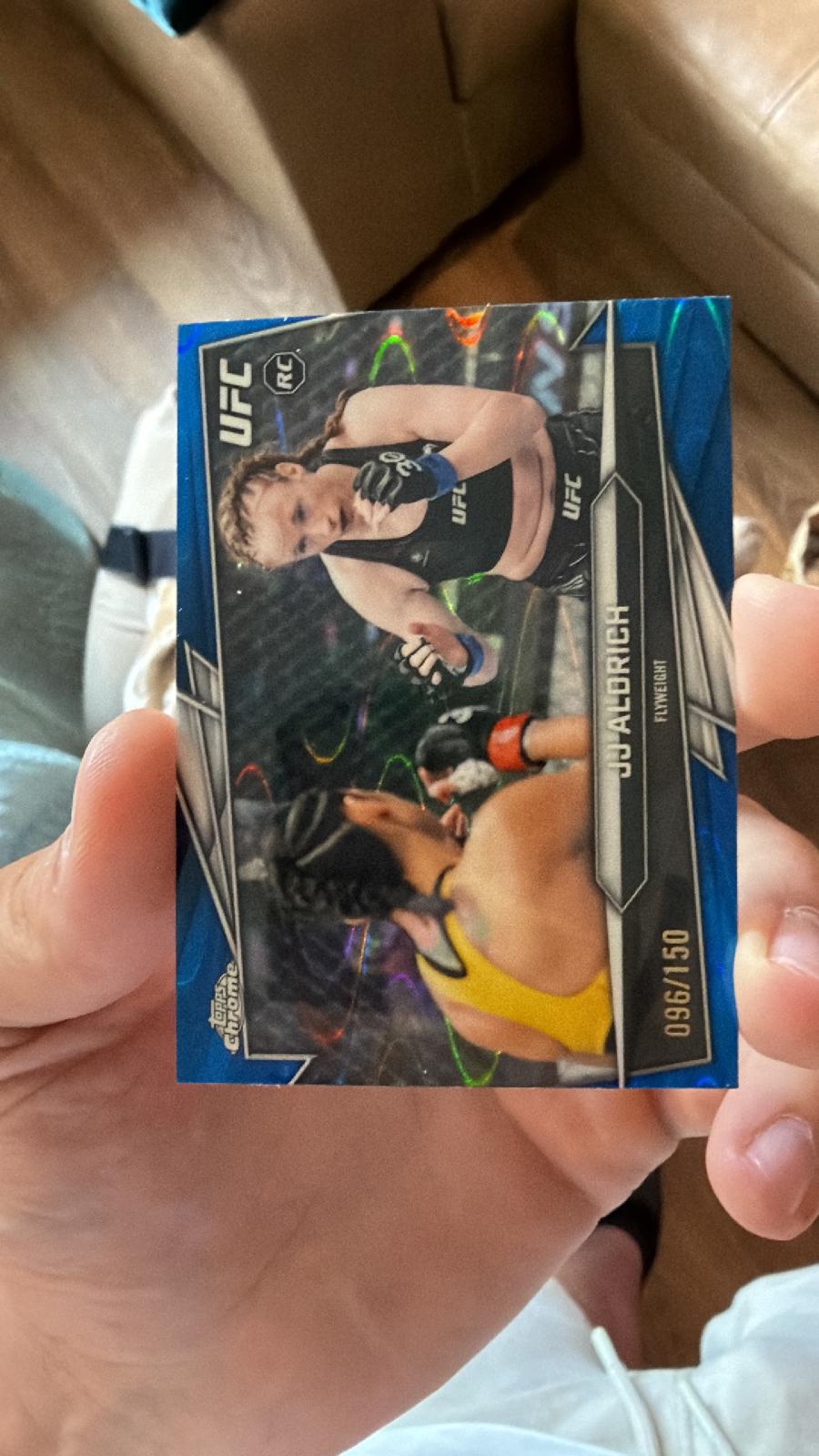 JJ Aldrich 2026 Topps Chrome UFC Base #29 Blue Ray Wave Refractor