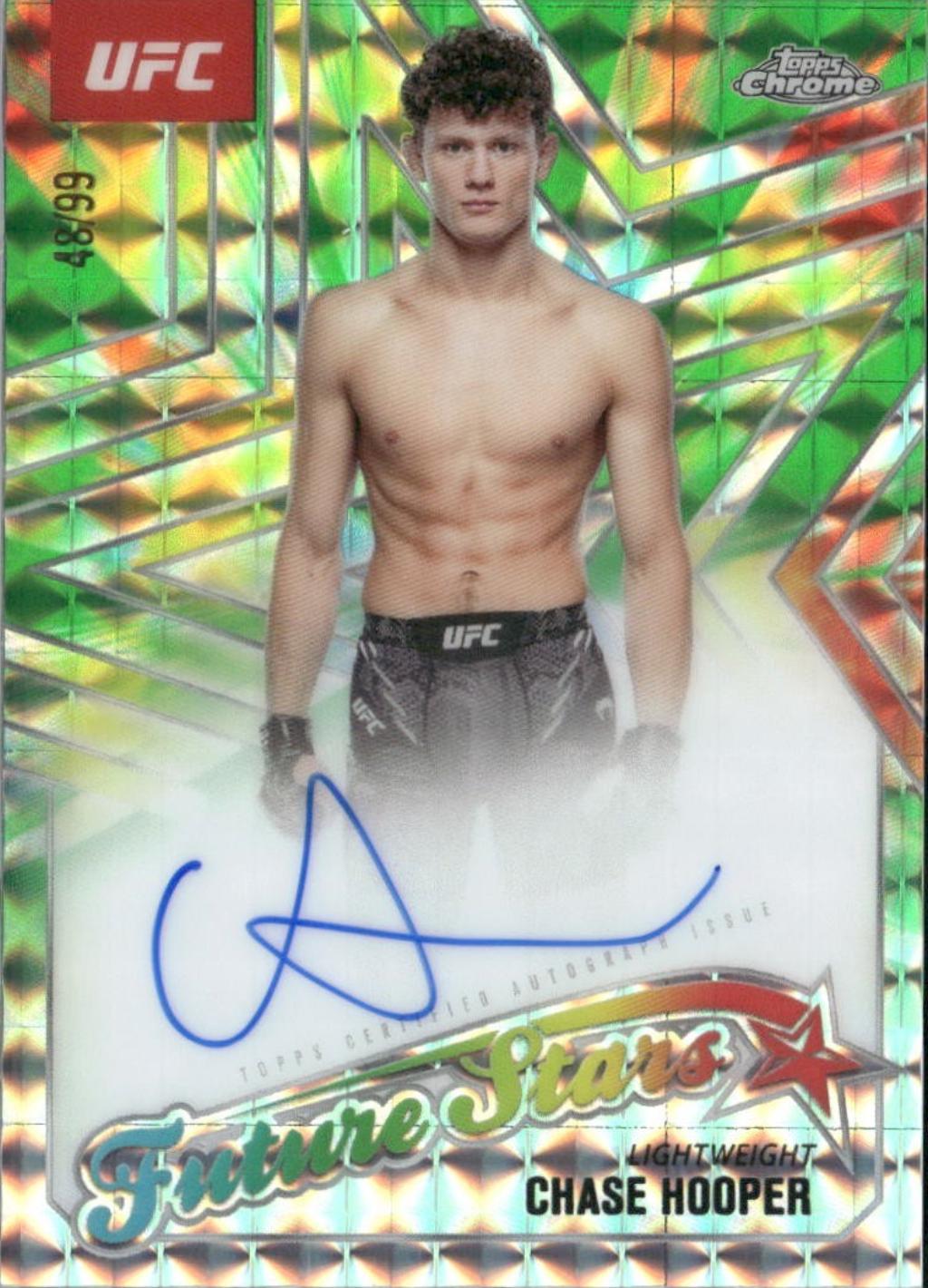 Chase Hooper 2025 Topps Chrome UFC Future Stars Autographs #FSA-CH Geometric Green Refractor