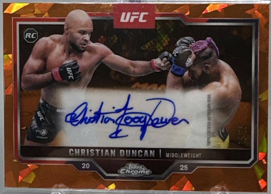 Christian Duncan 2025 Topps Chrome UFC Chrome Rookie Autographs #CRA-CD Orange Refractor