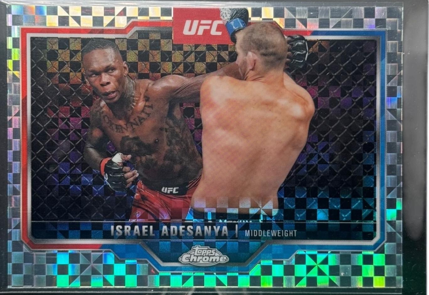 Israel Adesanya 2025 Topps Chrome UFC Base #3 Geometric Refractor