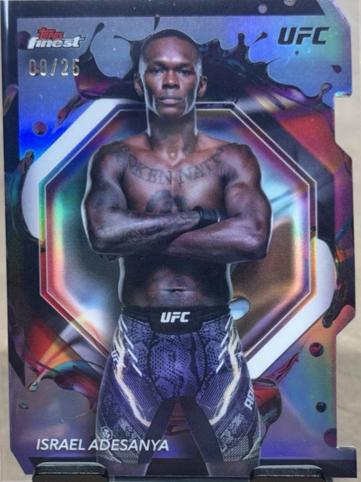 Israel Adesanya 2024 Topps Finest UFC Base Rare #206 Die-Cut Refractor