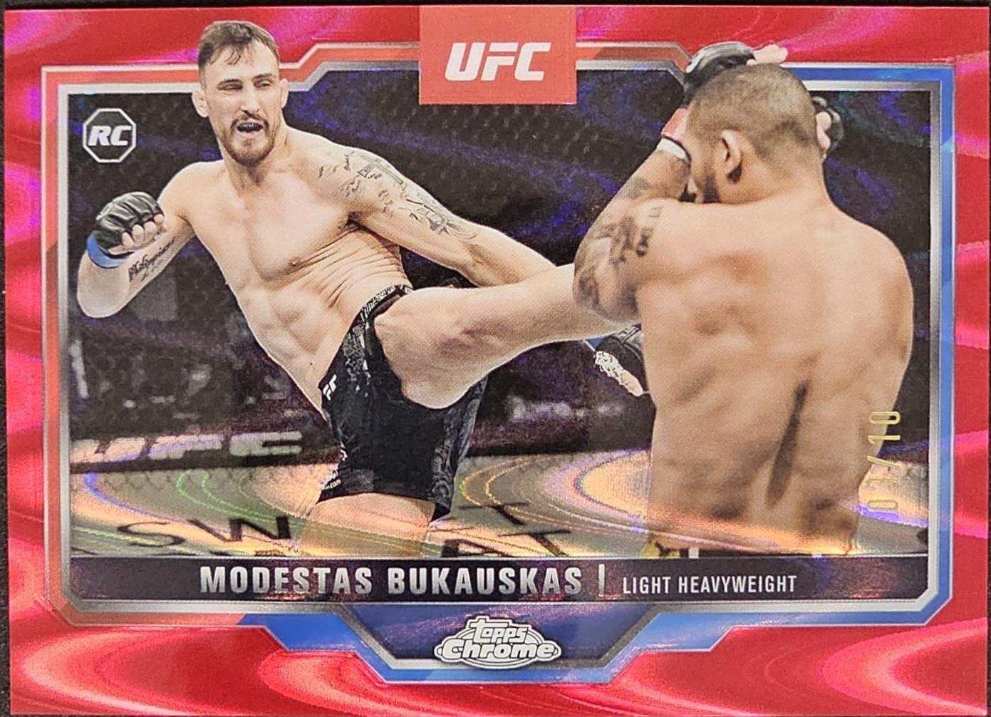 Modestas Bukauskas 2025 Topps Chrome UFC Base #8 Red Refractor