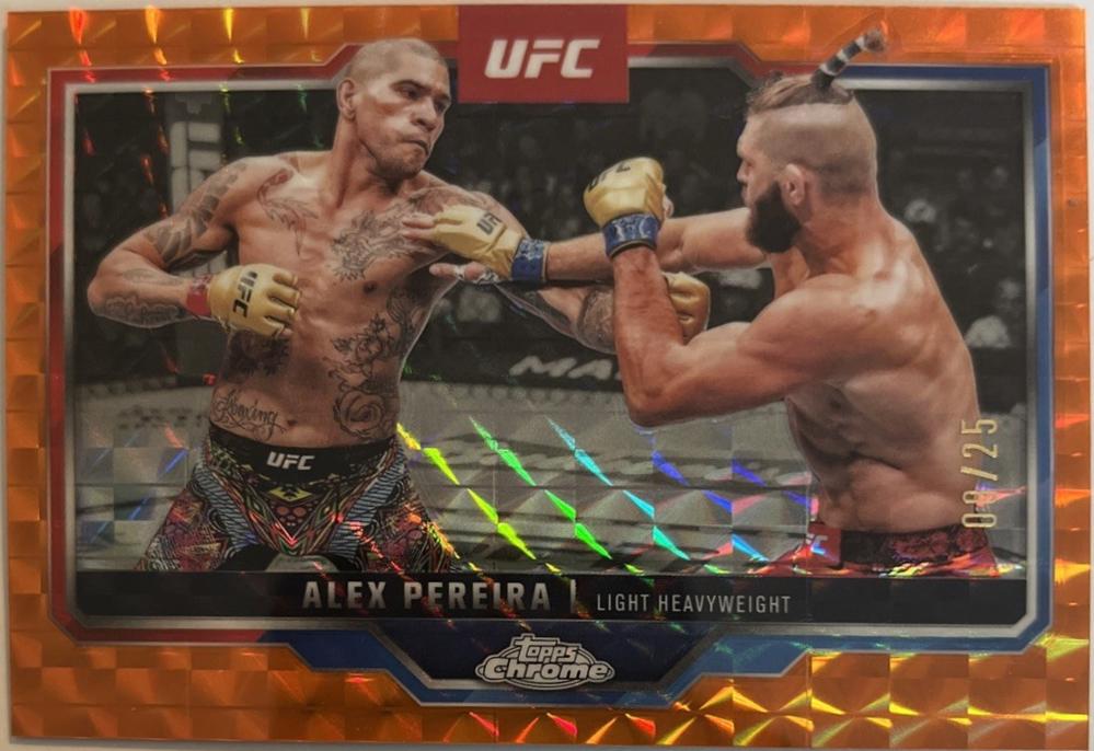 Alex Pereira 2025 Topps Chrome UFC Base #2 Orange Geometric Refractor