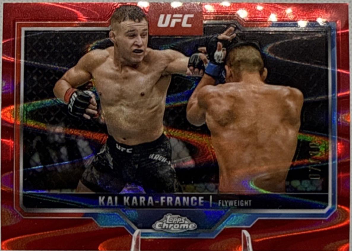 Kai Kara-France 2025 Topps Chrome UFC Base #81 Red Refractor