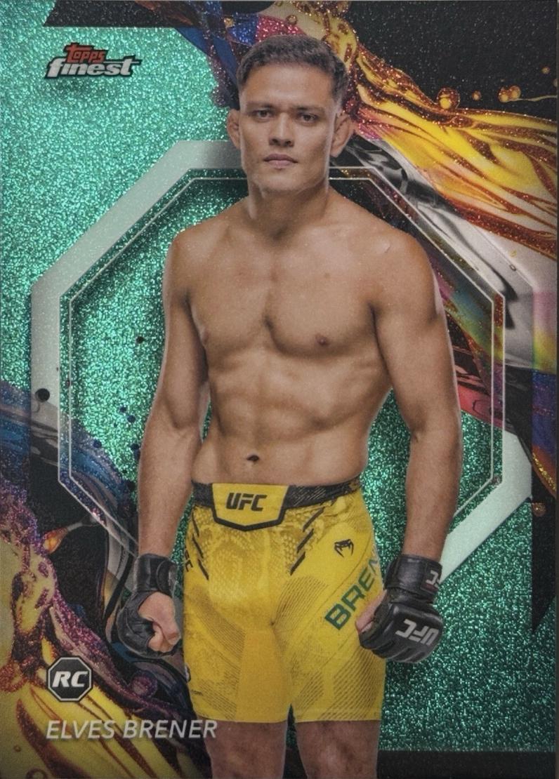 Elves Brener 2024 Topps Finest UFC Base Uncommon #185 Aqua Glitter Refractor