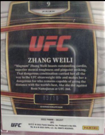 Zhang Weili 2022 Panini Select UFC Concourse #9 Gold