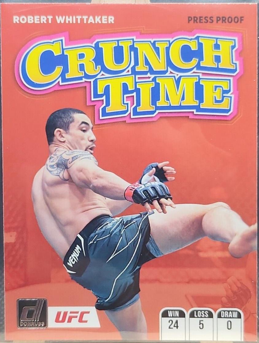 Robert Whittaker 2022 Panini Donruss UFC Crunch Time #1 Press Proof Pink