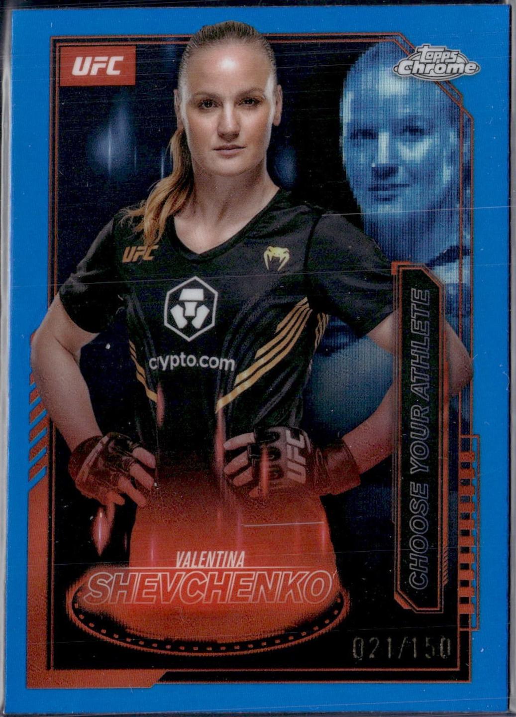 Valentina Shevchenko 2025 Topps Chrome UFC Mission Control #MCL-20 Blue Refractor