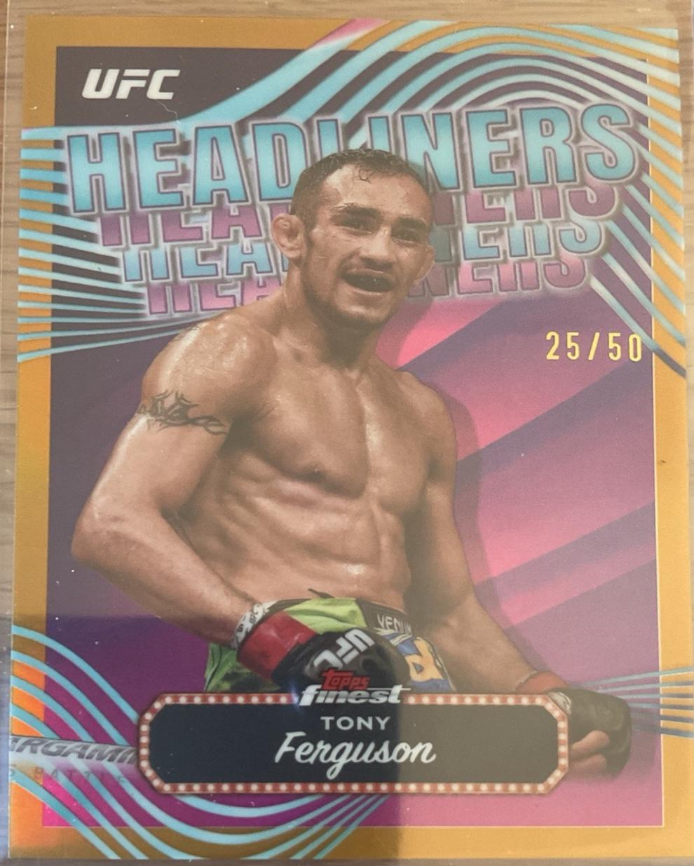 Tony Ferguson 2024 Topps Finest UFC Headliners #HDL-25 Gold Refractor