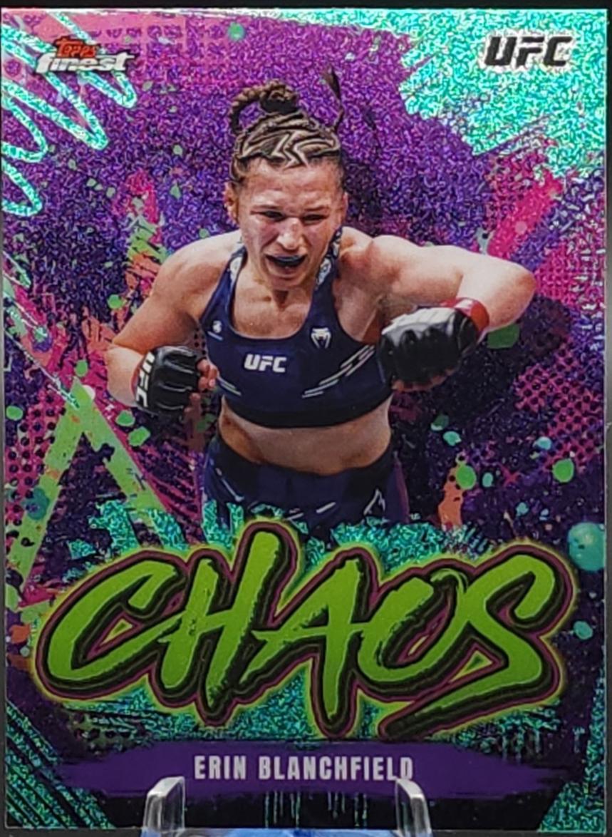 Erin Blanchfield 2024 Topps Finest UFC Chaos #CHA-15 Aqua Glitter Refractor