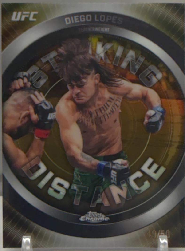 Diego Lopes 2026 Topps Chrome UFC Striking Distance #SD-26 Gold Refractor