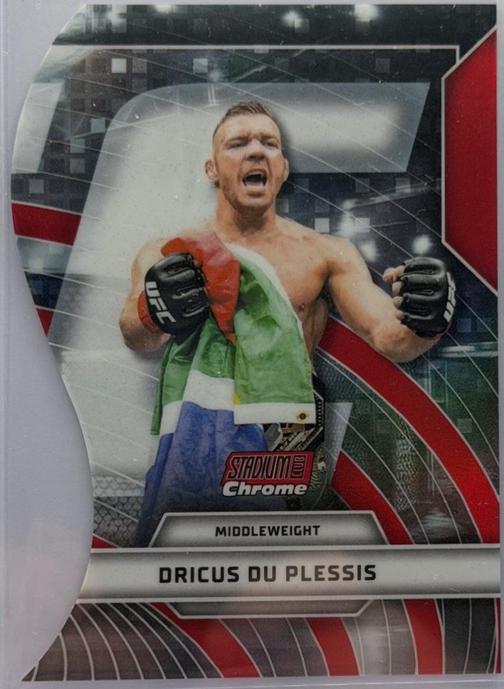 Dricus Du Plessis 2026 Topps Stadium Club UFC Triumvirates #TV-60 Red Refractor