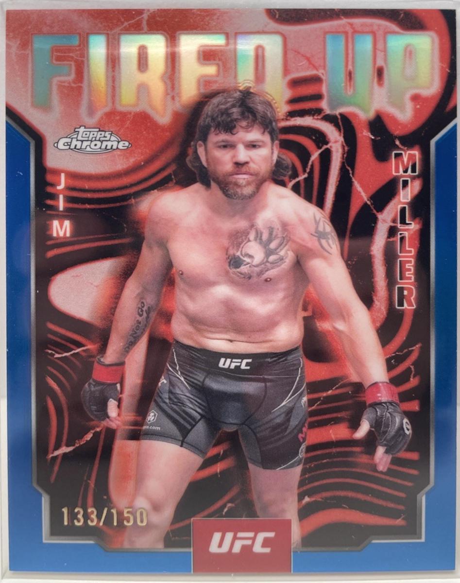Jim Miller 2025 Topps Chrome UFC Fired Up #FUP-25 Blue Refractor