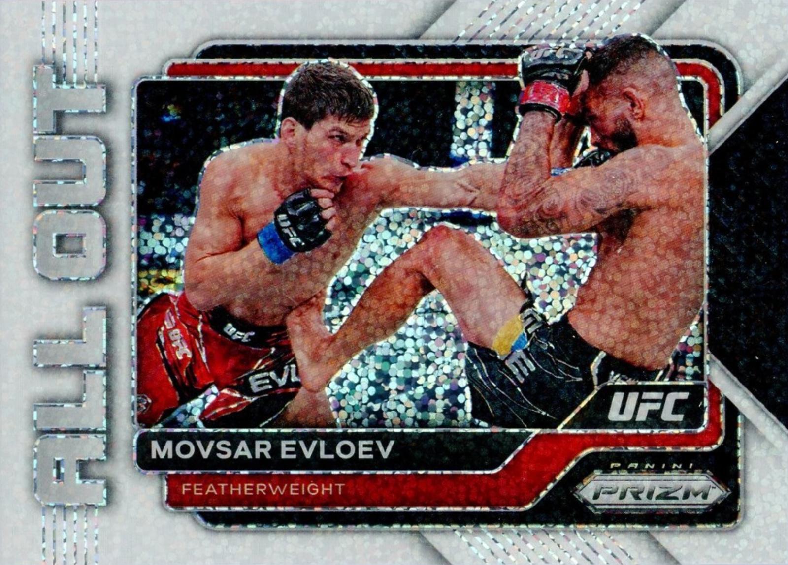 Movsar Evloev 2023 Panini Prizm UFC All Out #8 White Sparkle