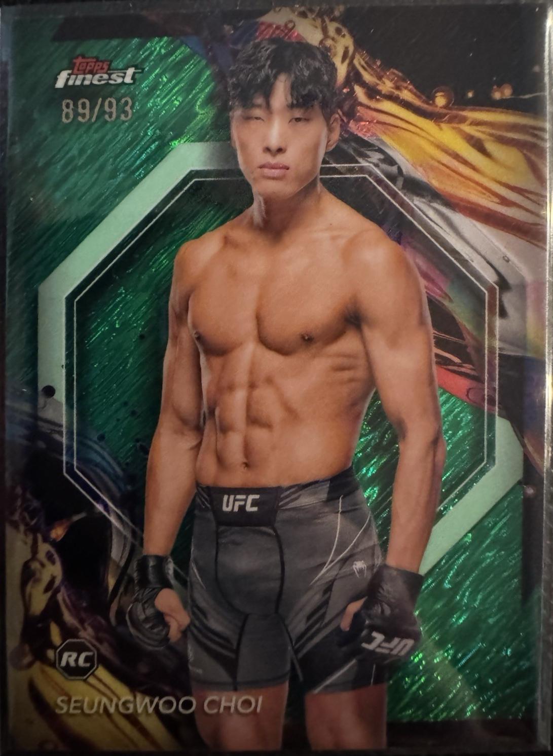 SeungWoo Choi 2024 Topps Finest UFC Base Common #55 Green Shimmer Refractor