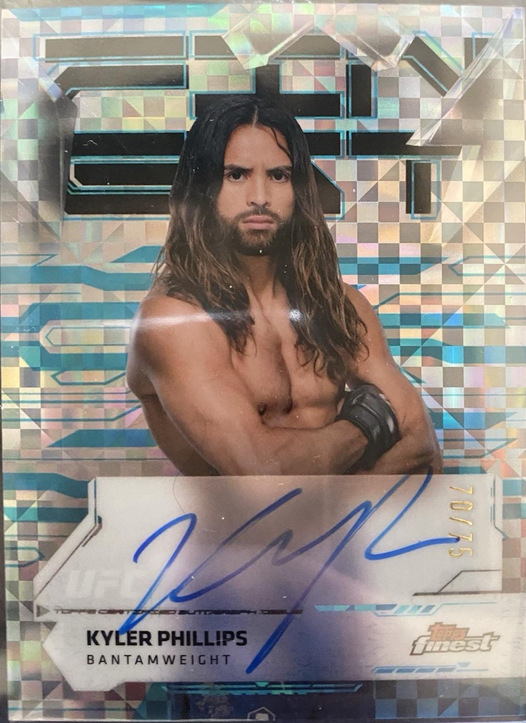 Kyler Phillips 2025 Topps Finest UFC Finest Autographs #FA-KP Blue Checkerboard Refractor