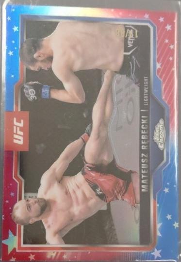 Mateusz Rębecki 2025 Topps Chrome UFC Base #61 Red White Blue Refractor