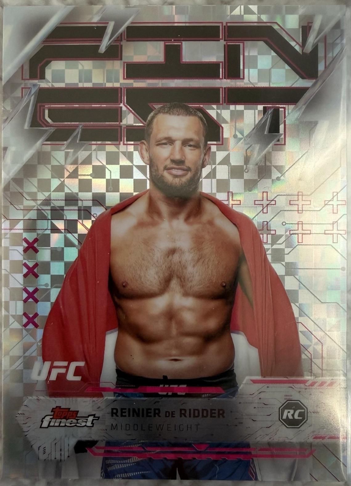 Reinier de Ridder 2025 Topps Finest UFC Base Rare #205 Checkerboard Refractor