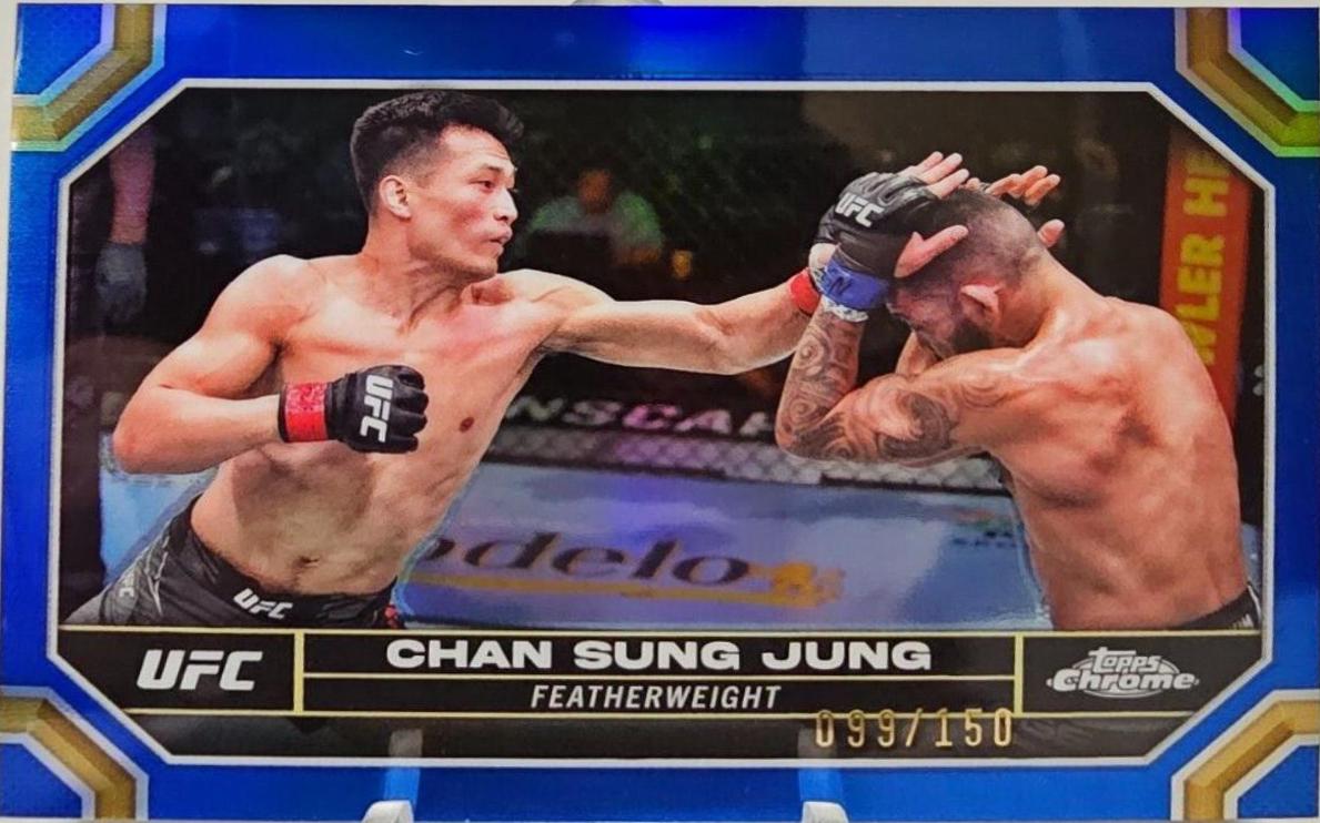Chan Sung Jung 2024 Topps Chrome UFC Base #41 Blue Refractor