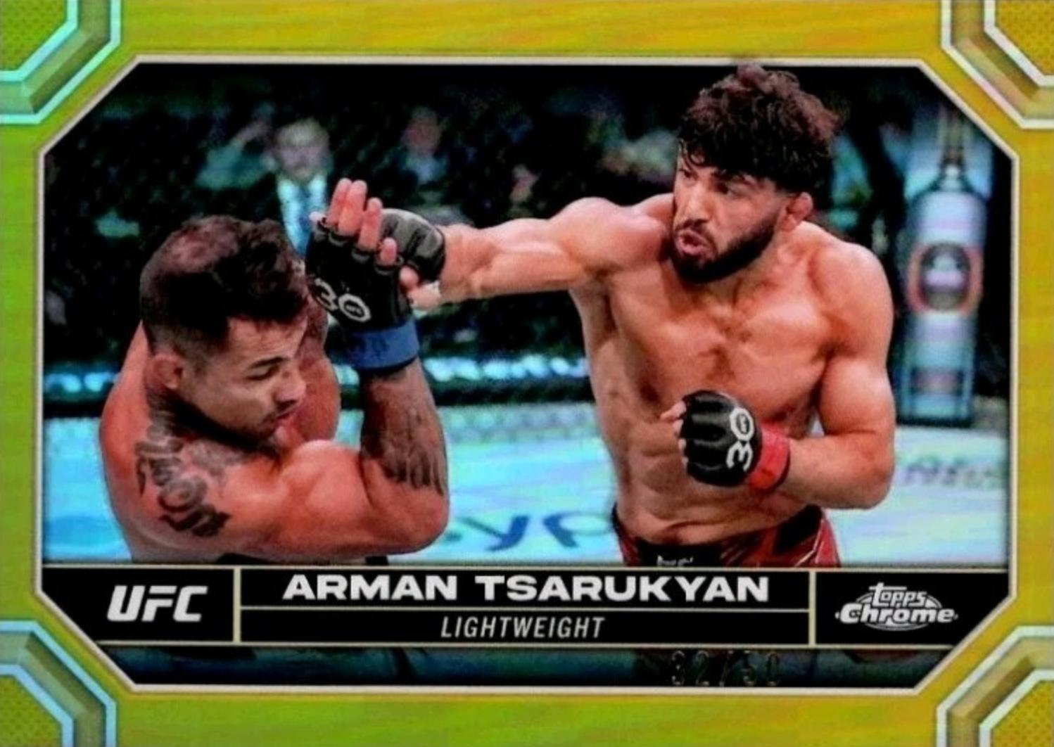 Arman Tsarukyan 2024 Topps Chrome UFC Base #20 Gold Refractor