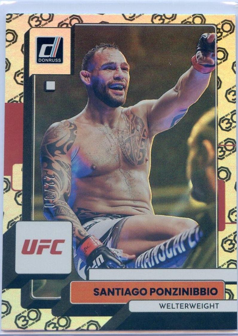 Santiago Ponzinibbio 2023 Panini Donruss UFC Base #39 30th Anniversary