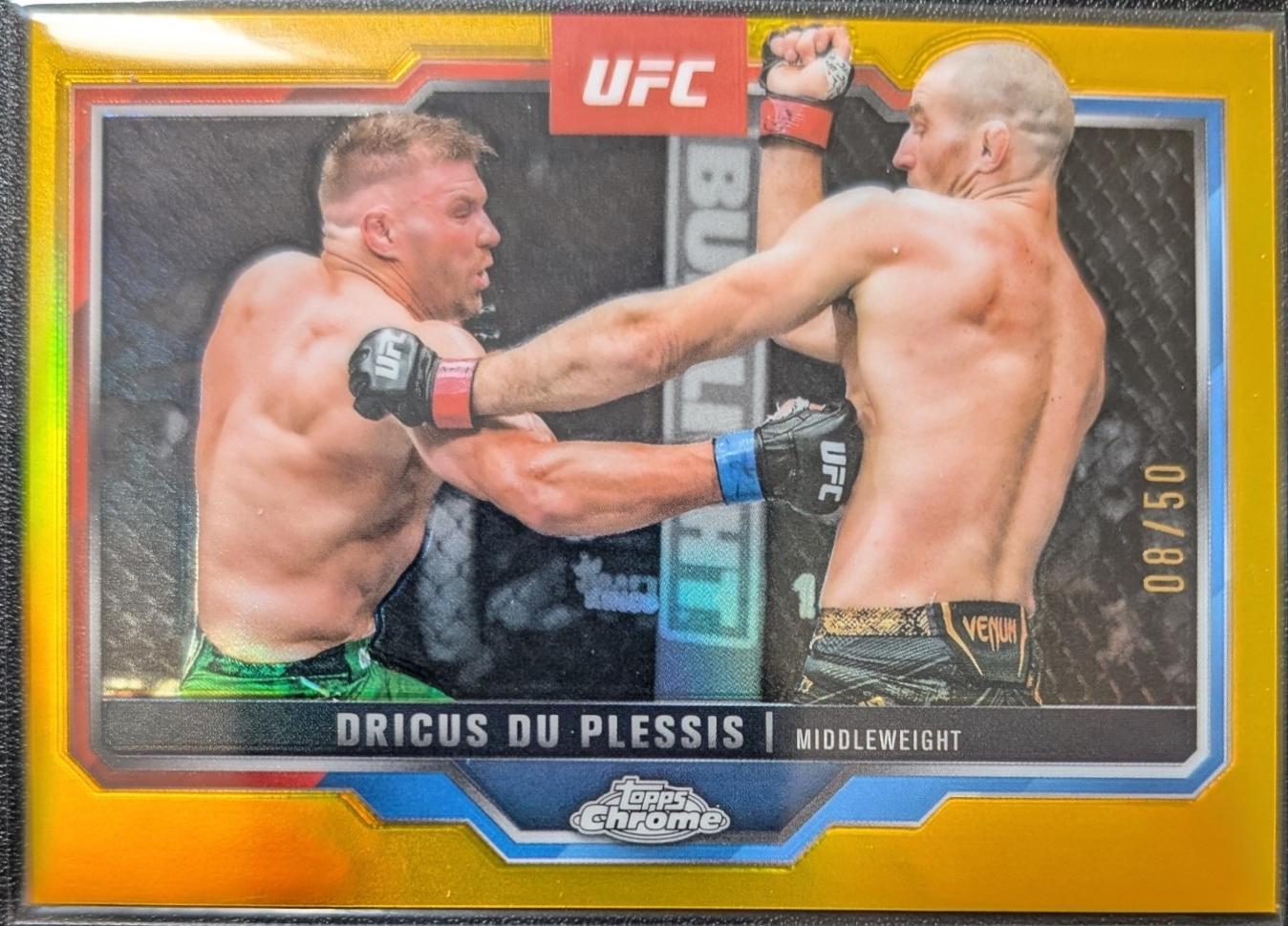 Dricus Du Plessis 2025 Topps Chrome UFC Base #137 Gold Refractor
