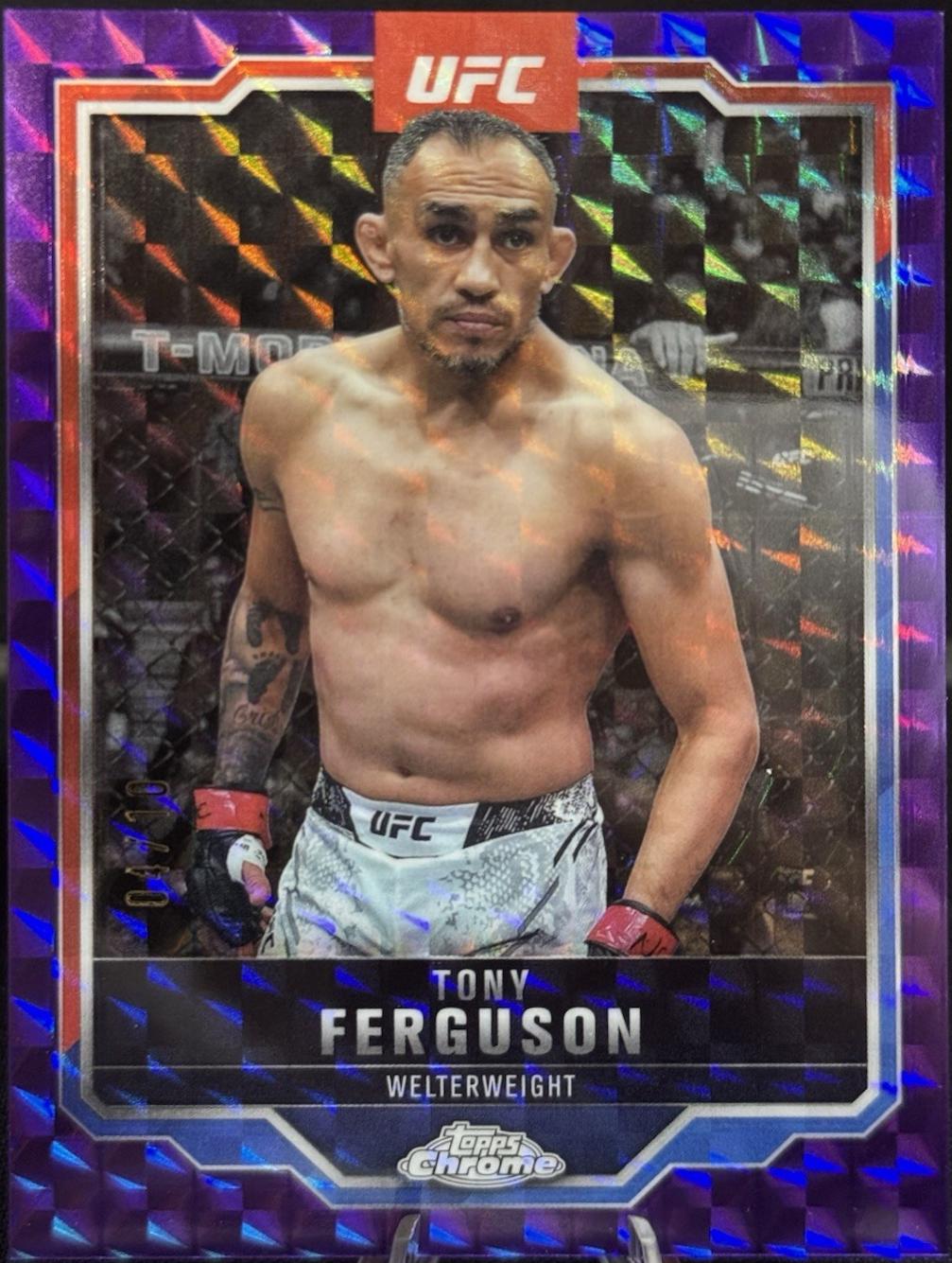 Tony Ferguson 2025 Topps Chrome UFC Base #171 Purple Geometric Refractor
