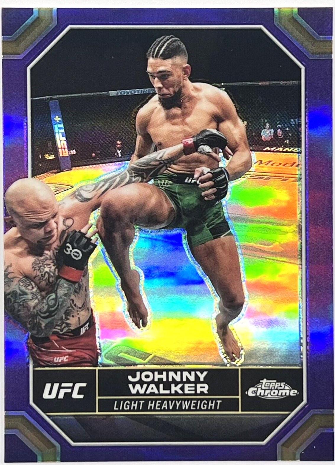 Johnny Walker 2024 Topps Chrome UFC Base #96 Purple Refractor
