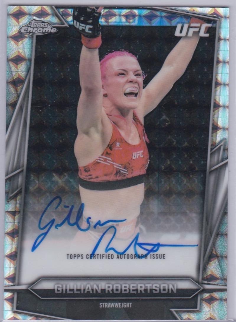 Gillian Robertson 2026 Topps Chrome UFC Base Autographs #BAV-GR Geometric Refractor
