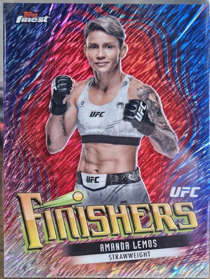 Amanda Lemos 2024 Topps Finest UFC Finishers #FIN-14 Red Shimmer Refractor