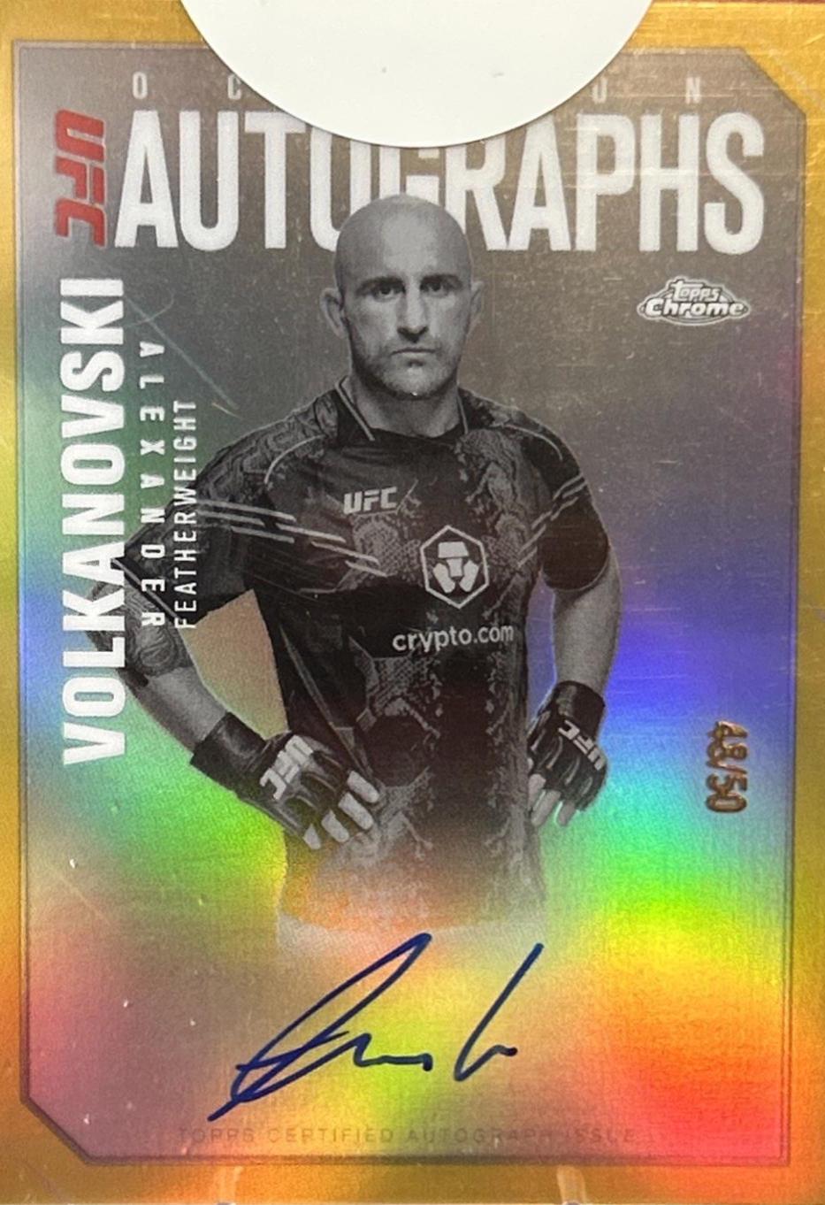 Alexander Volkanovski 2025 Topps Chrome UFC Octagon Legends Autographs #OLA-AV Gold Refractor