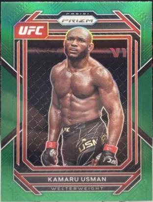 Kamaru Usman 2023 Panini Prizm UFC Base #120 Green