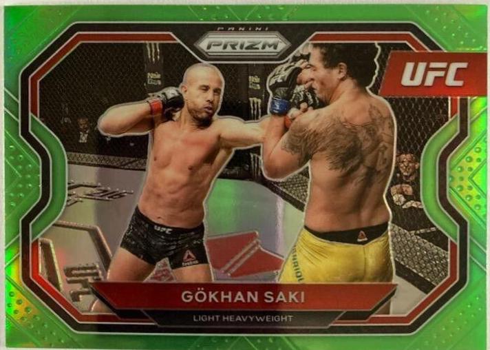 Gökhan Saki 2021 Panini Prizm UFC Base #188 Neon Green