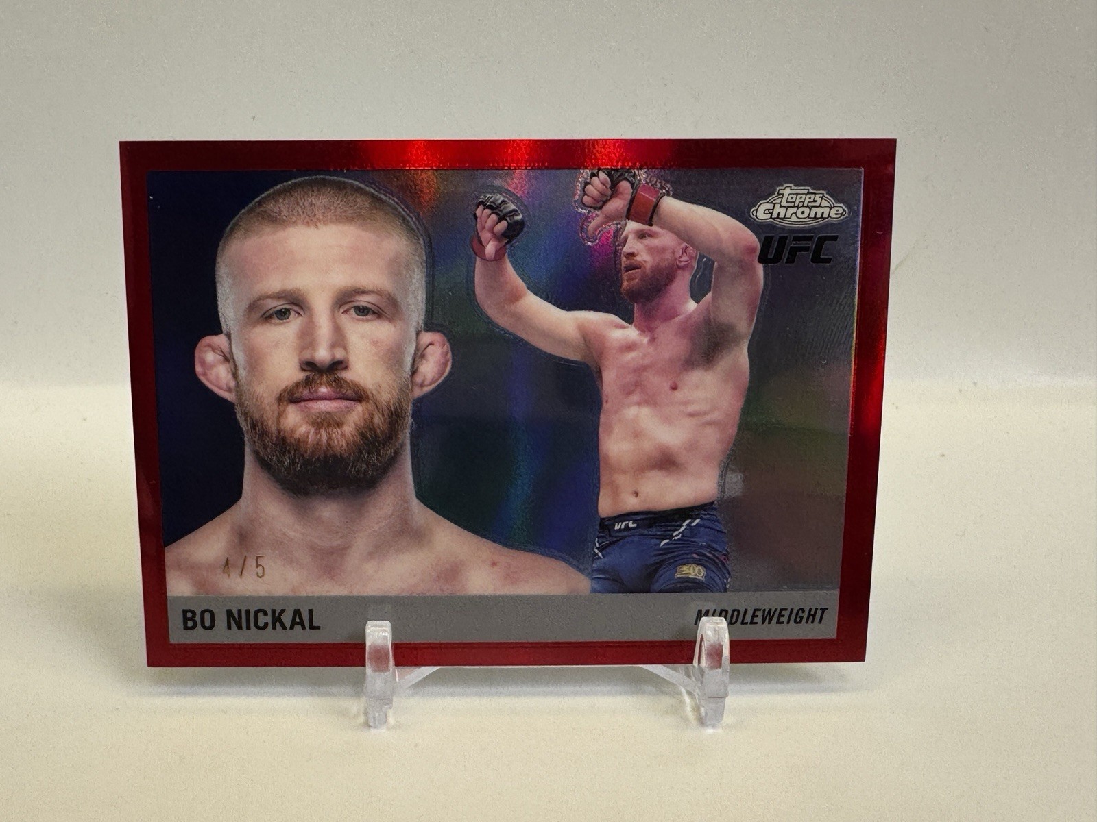 Bo Nickal 2025 Topps Chrome UFC 1955 Topps #55T-25 Red Refractor