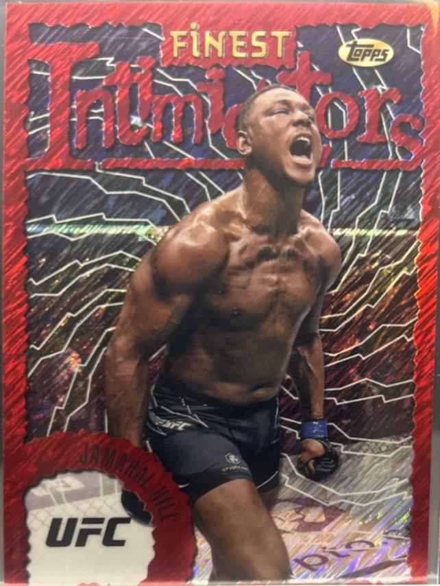 Jamahal Hill 2024 Topps Finest UFC Intimidators #INT-29 Red Shimmer Refractor