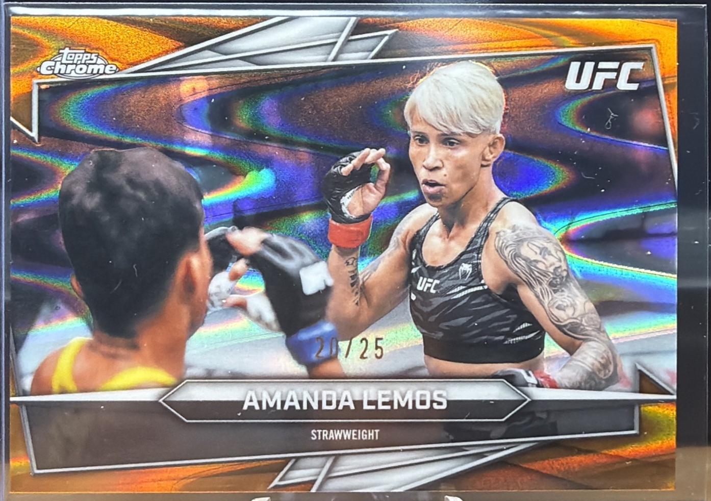 Amanda Lemos 2026 Topps Chrome UFC Base #112 Orange Ray Wave Refractor