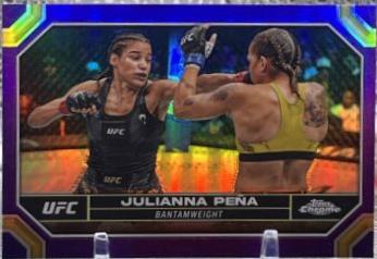 Julianna Peña 2024 Topps Chrome UFC Base #102 Purple Refractor