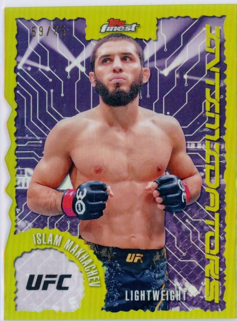 Islam Makhachev 2025 Topps Finest UFC Intimidators #IT-10 Die-Cut Refractor