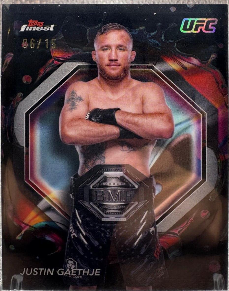 Justin Gaethje 2024 Topps Finest UFC Base Rare #264 Red Refractor