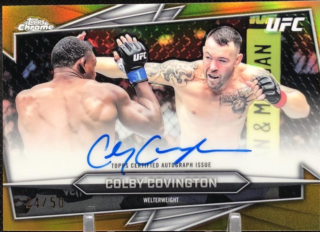 Colby Covington 2026 Topps Chrome UFC Base Autographs #BAV-CC Gold Refractor