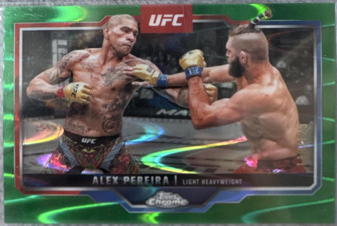 Alex Pereira 2025 Topps Chrome UFC Base #2 Green Wave